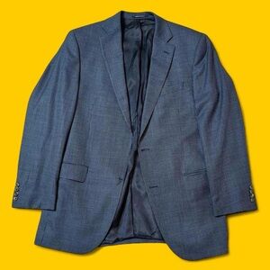 Crémieux Men’s Wool Sport Coat Blazer Navy Micro-Check 40L – Missing Buttons